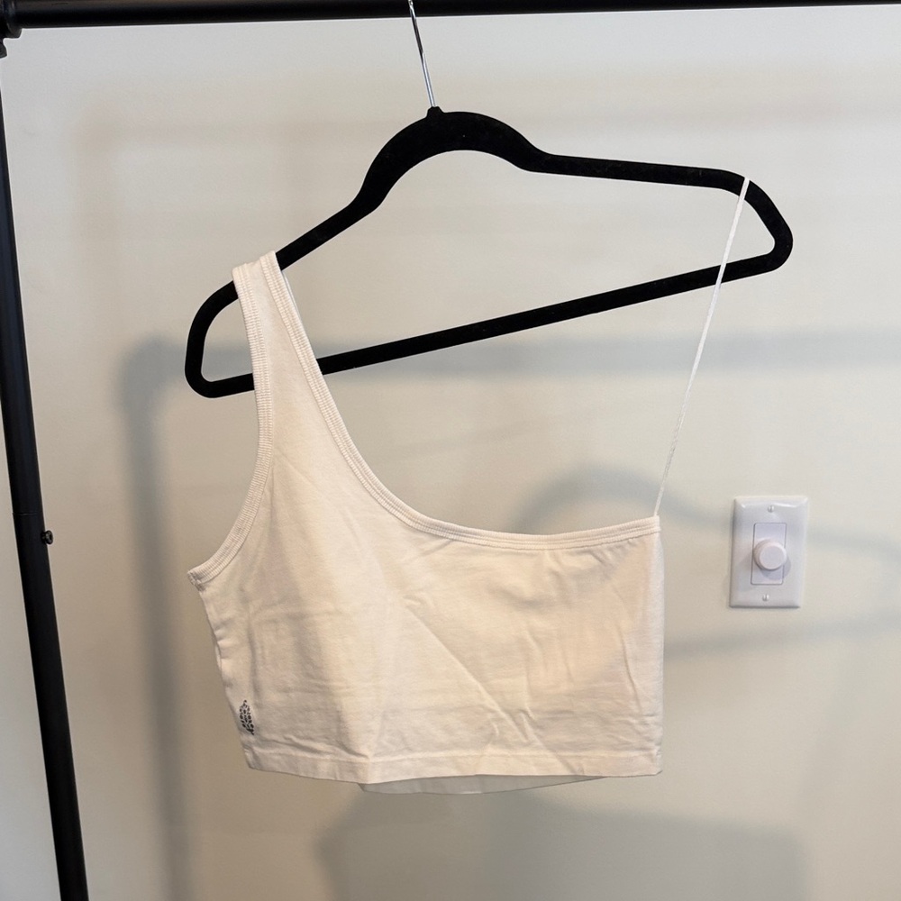 FP Movement by Free People White One-Shoulder Crop Top